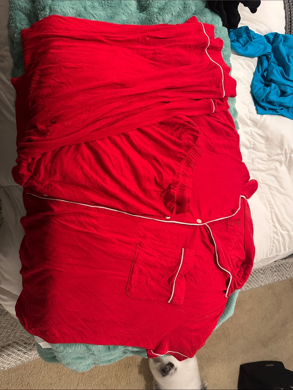 Auden Red Pajama Set with White Piping